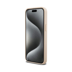 Coque iPhone 15 Pro Max DKNY Leather Mono Stripe & Metal Logo rose — visuel 5
