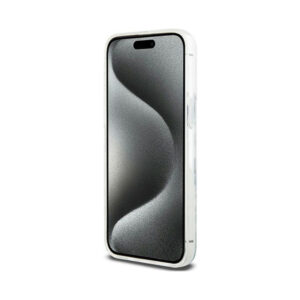 Coque iPhone 15 Pro Max DKNY Liquid Glitter Multilogo blanche — visuel 5