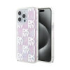 Coque iPhone 15 Pro Max DKNY Liquid Glitter Multilogo rose