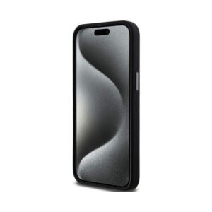 Coque iPhone 15 Pro Max DKNY Liquid Silicone Metal Logo noire — visuel 5