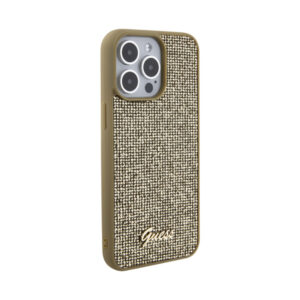 Coque iPhone 15 Pro Max Guess Disco Metal Script dorée — visuel 4