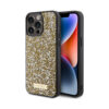 Coque iPhone 15 Pro Max Guess Rhinestone Metal Logo jaune