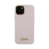 Coque iPhone 15 Pro Max Guess Silicone Script Metal Logo & Frame rose