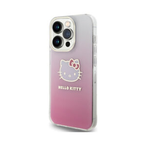 Coque iPhone 15 Pro Max Hello Kitty IML Gradient Electrop Kitty Head rose — visuel 2