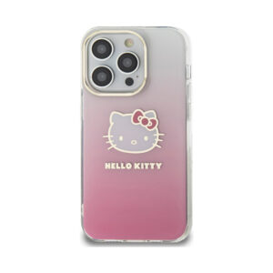 Coque iPhone 15 Pro Max Hello Kitty IML Gradient Electrop Kitty Head rose — visuel 3