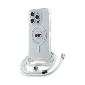 Coque iPhone 15 Pro Max Karl Lagerfeld Crossbody IML Karl Head MagSafe transparente