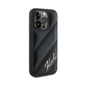 Coque iPhone 15 Pro Max Karl Lagerfeld Diagonal Quilted Script noire — visuel 4
