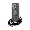 Coque iPhone 15 Pro Max Karl Lagerfeld IML Crossbody Monogram Karl & Choupette Head MagSafe noire