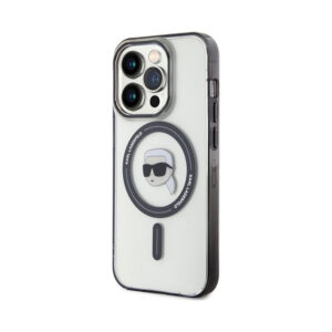 Coque iPhone 15 Pro Max Karl Lagerfeld IML Karl Head MagSafe transparente — visuel 2