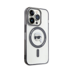 Coque iPhone 15 Pro Max Karl Lagerfeld IML Karl Head MagSafe transparente — visuel 4