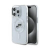 Coque iPhone 15 Pro Max Karl Lagerfeld IML Metal Karl & Choupette Head MagSafe blanche