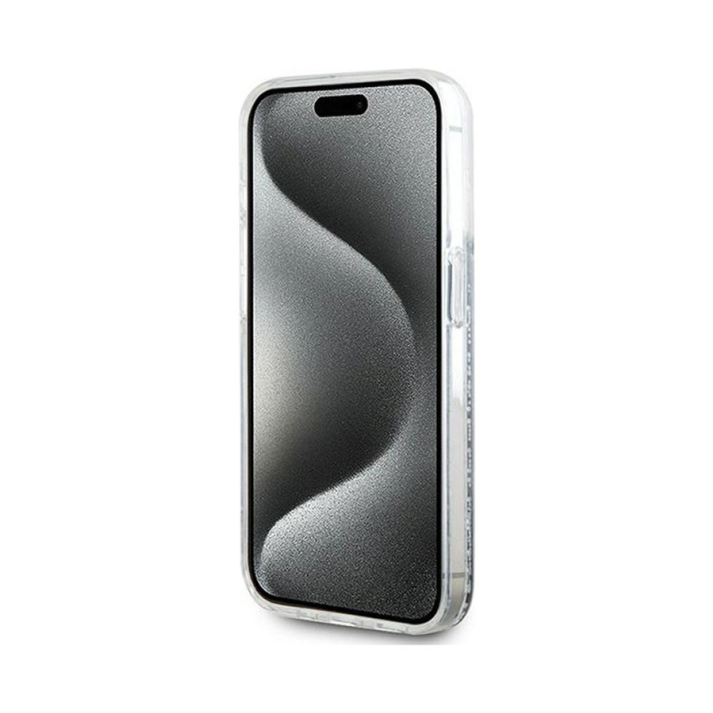 Coque iPhone 15 Pro Max Karl Lagerfeld Liquid Glitter Choupette Head MagSafe transparente — visuel 5