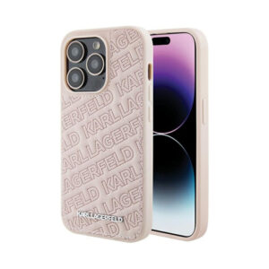 Coque iPhone 15 Pro Max Karl Lagerfeld Quilted K Pattern rose