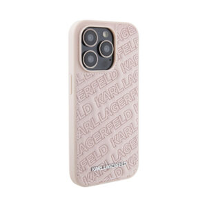 Coque iPhone 15 Pro Max Karl Lagerfeld Quilted K Pattern rose — visuel 4