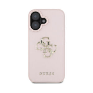Coque iPhone 16 Guess Grained Big 4G Logo Small Classic Logo rose — visuel 3