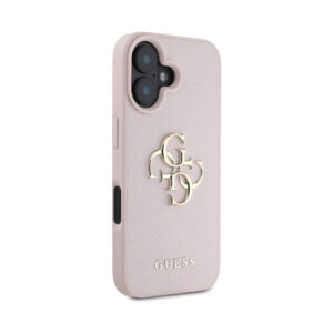 Coque iPhone 16 Guess Grained Big 4G Logo Small Classic Logo rose — visuel 4