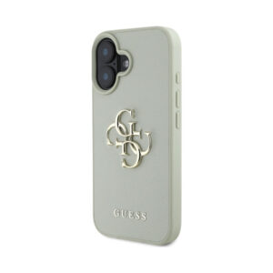Coque iPhone 16 Guess Grained Big 4G Logo Small Classic Logo verte — visuel 2