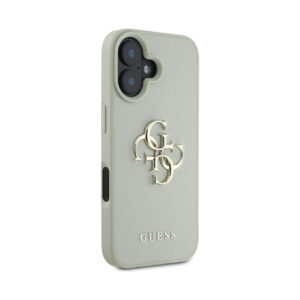 Coque iPhone 16 Guess Grained Big 4G Logo Small Classic Logo verte — visuel 4
