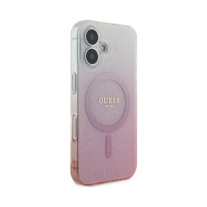 Coque iPhone 16 Guess IML Glitter Gradient MagSafe rose — visuel 4