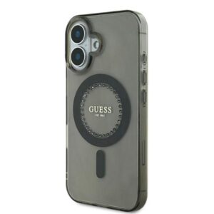 Coque iPhone 16 Guess IML Rhinestones MagSafe noire — visuel 2