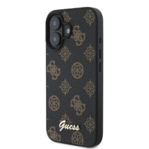 Coque iPhone 16 Guess Peony Script MagSafe noire — visuel 2