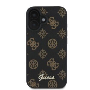 Coque iPhone 16 Guess Peony Script MagSafe noire — visuel 3
