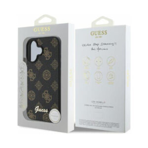 Coque iPhone 16 Guess Peony Script MagSafe noire — visuel 4