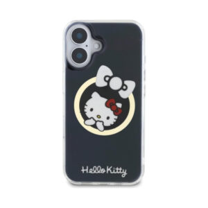 Coque iPhone 16 Hello Kitty IML Fun Bow MagSafe noire — visuel 3