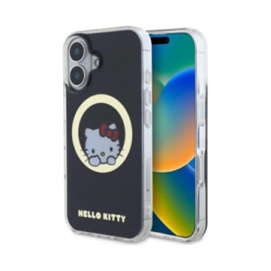 Coque iPhone 16 Hello Kitty IML Sweet Kitty MagSafe noire