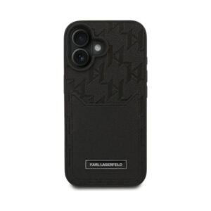 Coque iPhone 16 Karl Lagerfeld Cardslots Monogram noire — visuel 3
