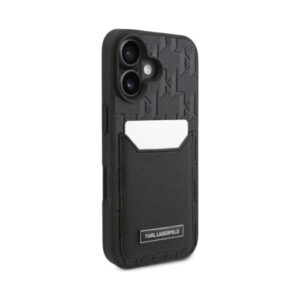 Coque iPhone 16 Karl Lagerfeld Cardslots Monogram noire — visuel 4