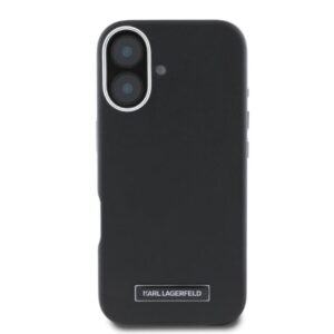 Coque iPhone 16 Karl Lagerfeld FW Metal Plate MagSafe noire — visuel 2