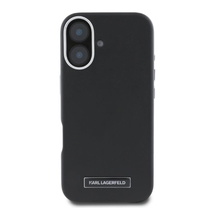 Coque iPhone 16 Karl Lagerfeld FW Metal Plate MagSafe noire — visuel 2