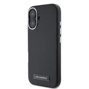 Coque iPhone 16 Karl Lagerfeld FW Metal Plate MagSafe noire — visuel 3