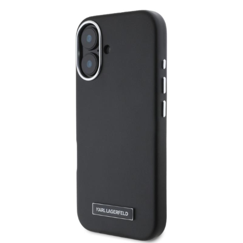 Coque iPhone 16 Karl Lagerfeld FW Metal Plate MagSafe noire — visuel 3