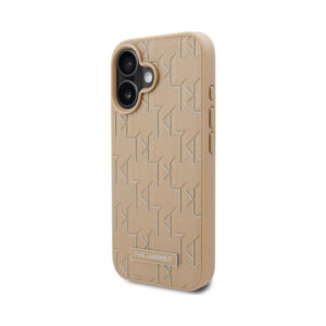 Coque iPhone 16 Karl Lagerfeld Hot Stamp MagSafe beige — visuel 2