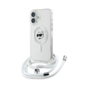 Coque iPhone 16 Karl Lagerfeld IML Choupette Head & Cord MagSafe transparente