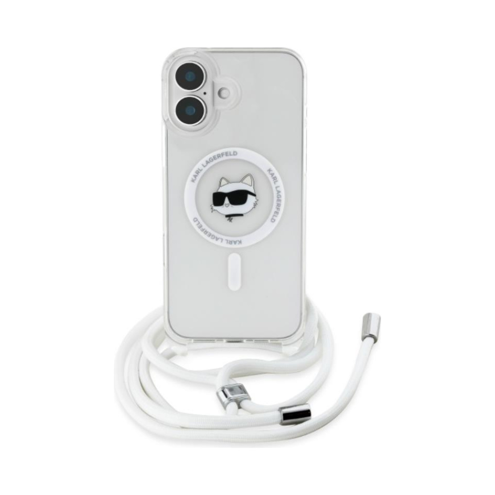 Coque iPhone 16 Karl Lagerfeld IML Choupette Head & Cord MagSafe transparente — visuel 2