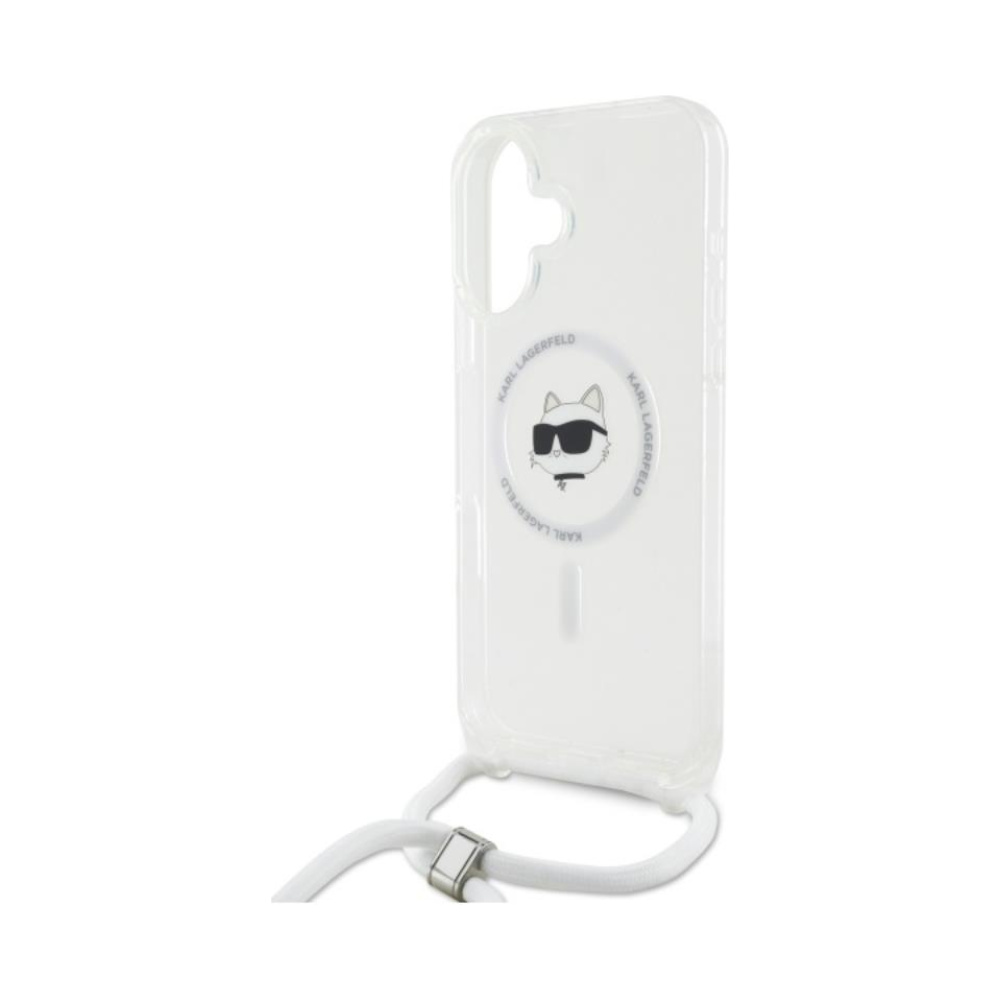Coque iPhone 16 Karl Lagerfeld IML Choupette Head & Cord MagSafe transparente — visuel 5