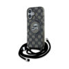 Coque iPhone 16 Karl Lagerfeld IML Crossbody Monogram Karl & Choupette Head MagSafe noire