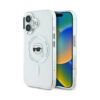 Coque iPhone 16 Karl Lagerfeld IML Metal Karl Head MagSafe blanche
