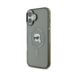 Coque iPhone 16 Karl Lagerfeld IML Metal Karl Head MagSafe noire — visuel 2