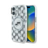 Coque iPhone 16 Karl Lagerfeld IML Monogram Karl & Choupette Head MagSafe transparente