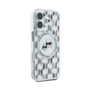Coque iPhone 16 Karl Lagerfeld IML Monogram Karl & Choupette Head MagSafe transparente — visuel 4