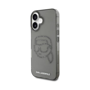 Coque iPhone 16 Karl Lagerfeld IML Rhinestones Karl Head noire — visuel 2