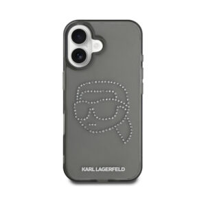 Coque iPhone 16 Karl Lagerfeld IML Rhinestones Karl Head noire — visuel 3