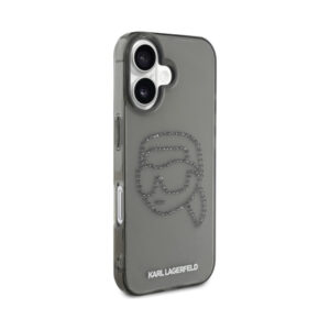 Coque iPhone 16 Karl Lagerfeld IML Rhinestones Karl Head noire — visuel 4