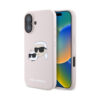 Coque iPhone 16 Karl Lagerfeld Silicone Double Heads Print MagSafe rose