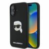 Coque iPhone 16 Karl Lagerfeld Silicone Karl Head Print MagSafe noire