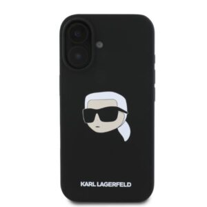 Coque iPhone 16 Karl Lagerfeld Silicone Karl Head Print MagSafe noire — visuel 4